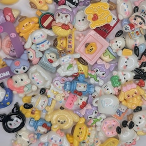 40-Piece Bulk Kawaii Hello Kitty Sanrio Flatback Resin Cabochon Charms – Random Mix, DIY Decoden, Phone Case & Craft Supplies image 3