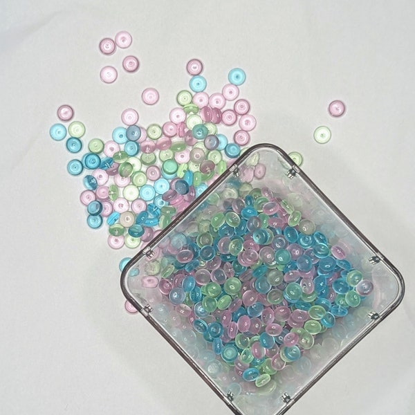 100 pieces - Fishbowl Beads, glow in the dark bead,  paint charm, slime filler, Kawaii, Cabochon Charms, decoden charms