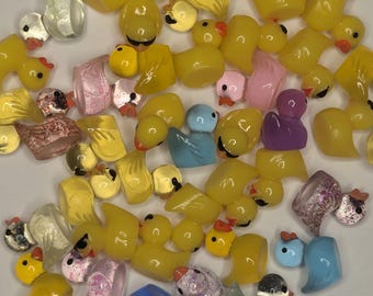 10pcs - Duck Resin Flatback Cabochon Charm, DIY charms, Decoden Charms, phone case charm, nail charm, resin charm, craft charms, cruise duck