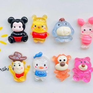 10 pezzi - Charm Disney satinato in resina cabochon a retro piatto, ciondoli fai da te, ciondoli Decoden, ciondoli per custodia del telefono, ciondoli slime, ciondoli artigianali