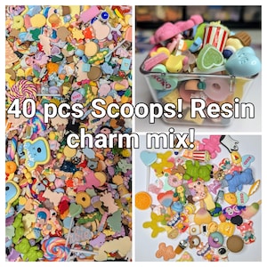 40pcs - Bulk MIX Resin Flatback Cabochon Charm, DIY charms, Decoden Charms, phone case charm, nail charm