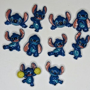 10 pezzi - Charm cabochon flatback in resina Stitch, charm fai da te, charm Decoden, charm per custodia del telefono, charm per unghie, charm per slime, charm per artigianato