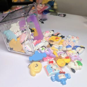 40-Piece Bulk Kawaii Hello Kitty Sanrio Flatback Resin Cabochon Charms – Random Mix, DIY Decoden, Phone Case & Craft Supplies image 9