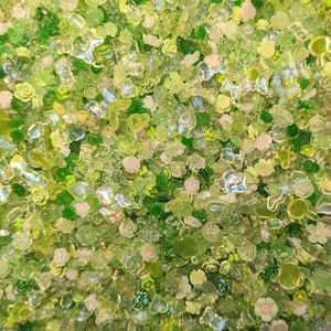 200pcs Green/Yellow Assorted Mix 3D Kawaii Nail Charms, Nail Art, Cute nail decoration, Nail Charms