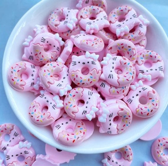 10 Donut Cat Resin Charms, Cabochon Charms, Decoden Charms, Diy Charms, Diy  Resin Charms, Croc Charms 