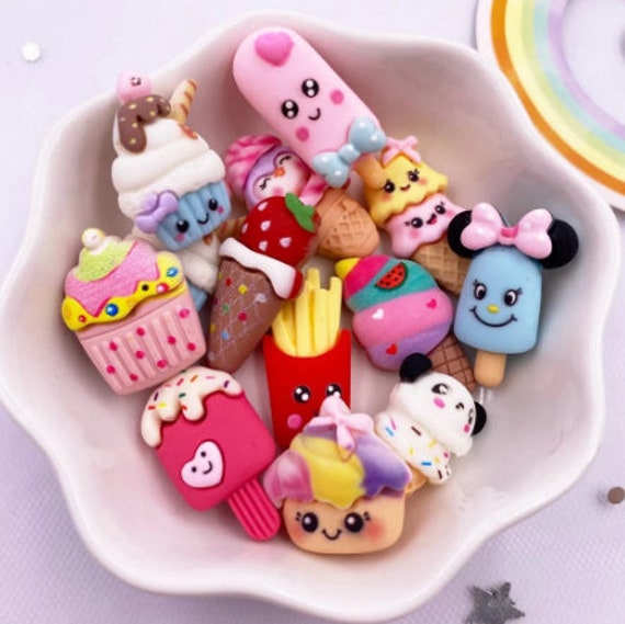 10 - Kawaii Food Resin Charms, Cabochon Charms, Decoden Charms, Croc Charms, DIY Charms, Slime Charm