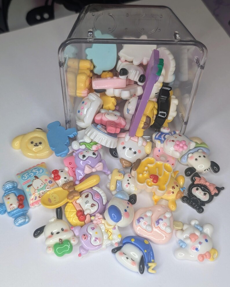 40-Piece Bulk Kawaii Hello Kitty Sanrio Flatback Resin Cabochon Charms – Random Mix, DIY Decoden, Phone Case & Craft Supplies image 8