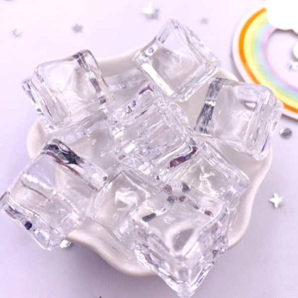 10 - Ice Cube Resin Charms, Cabochon Charms, decoden charms, croc charms, diy charms, slime charm