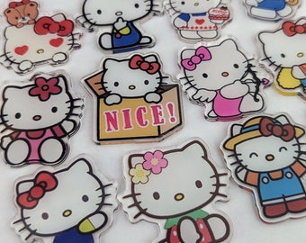 10 szt. - Akrylowe Hello Kitty/Sanrio, brelok DIY, zawieszka DIY, zawieszka na etui na telefon, zawieszka decoden, zawieszka z żywicy, zawieszka akrylowa