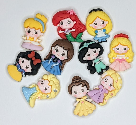 10pcs Disney Princess Resin Flatback Cabochon Charm DIY Charms Decoden Charms Phone Case Charm Nail Charm Slime Charm Craft Charms Etsy