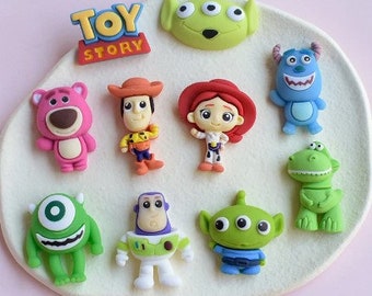 10 - breloques en résine Toy Story, cabochon, DIY, kawaii, breloques cabochon, breloques décodées, cabochons, breloques en résine