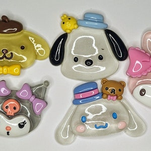 5 Stück - Großer Glow in the Dark Sanrio Cabochon Charms, DIY Schmuck, Decoden Anhänger, Handy Tasche Charm, Nagel Charm