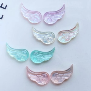 10 - Wing Nail Charms Glow in the Dark, 3d nail art, Cabochon Charms, decoden charms, resin charms,