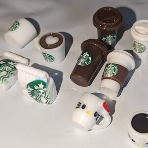 10/12pcs Coffee Cup Mini Mugs Bottle Charms Cappuccino 