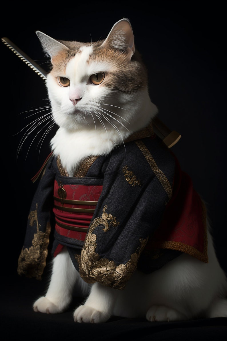 Warrior Cats Japanese Samurai Cat Cats Digital Prints - Etsy