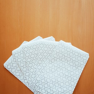 400 pc. 6 x 9 inch Shimmering Silver Trellis Pattern Flat Paper Bag, Merchandise Bags, Wedding Favor Bags, Party Favor Bags, Candy Bags