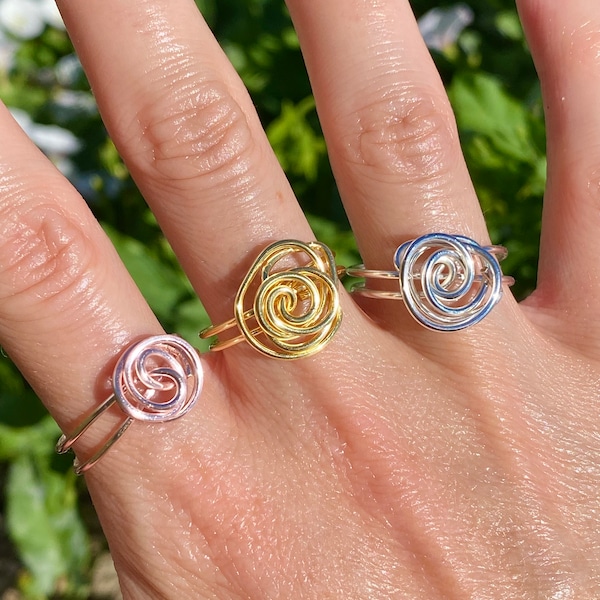 Rose Ring | Flower Ring | Wire Wrapped Ring | Minimalist Ring | Wire Wrapped Ring | Cottagecore Ring | Fairycore Ring | Handmade Ring |