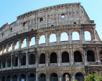 ROMAN COLOSSEUM PHOTO  Print - A perfectly clear day in Rome - this Iconic structure is amazing