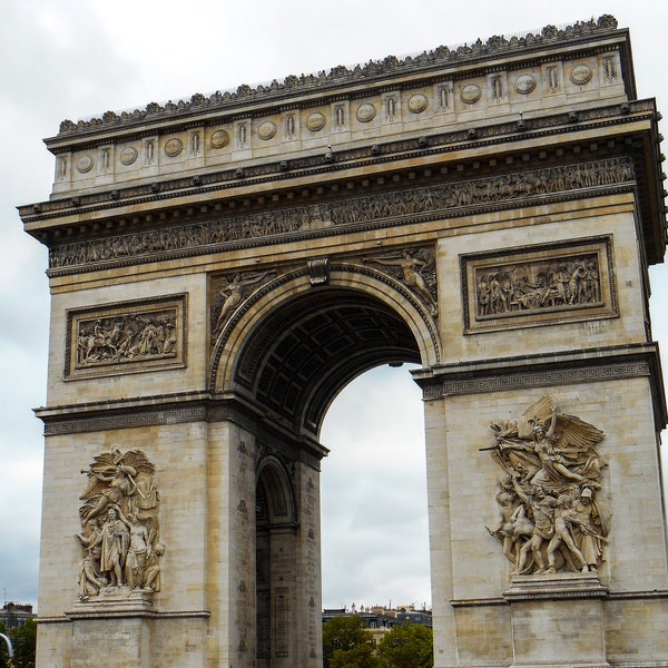 Arc de TRIOMPHE  PHOTO PRINT- The Iconic Parisian landmark, designed in 1806 standing at the western end of the Champs-Élysées