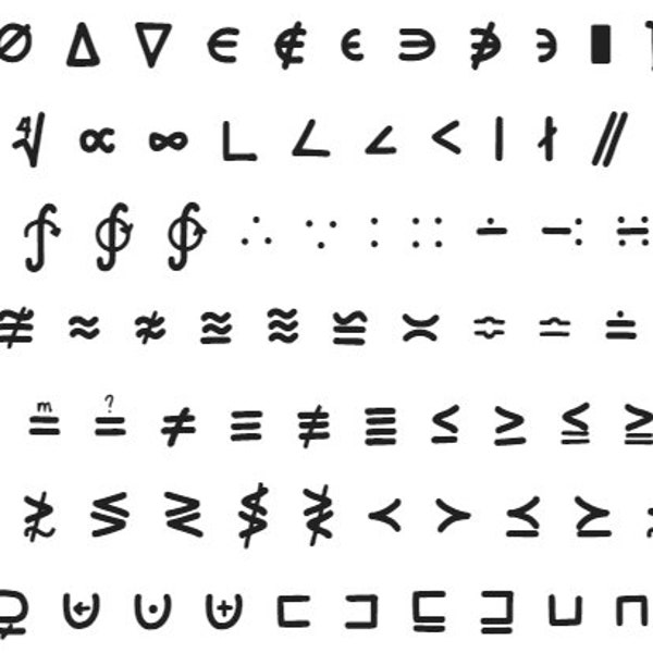 Handwritten MATH Symbols and Greek Letters Font