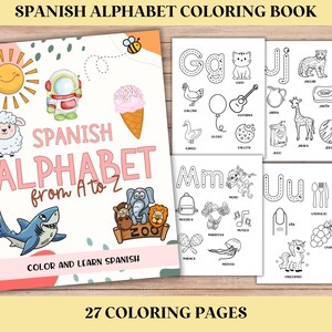 Spanish Alphabet Coloring Book | Printable PDF Download | Fun & Educational Spanish Alphabet Letters for Kids | A-Z Spanish Coloring Pages