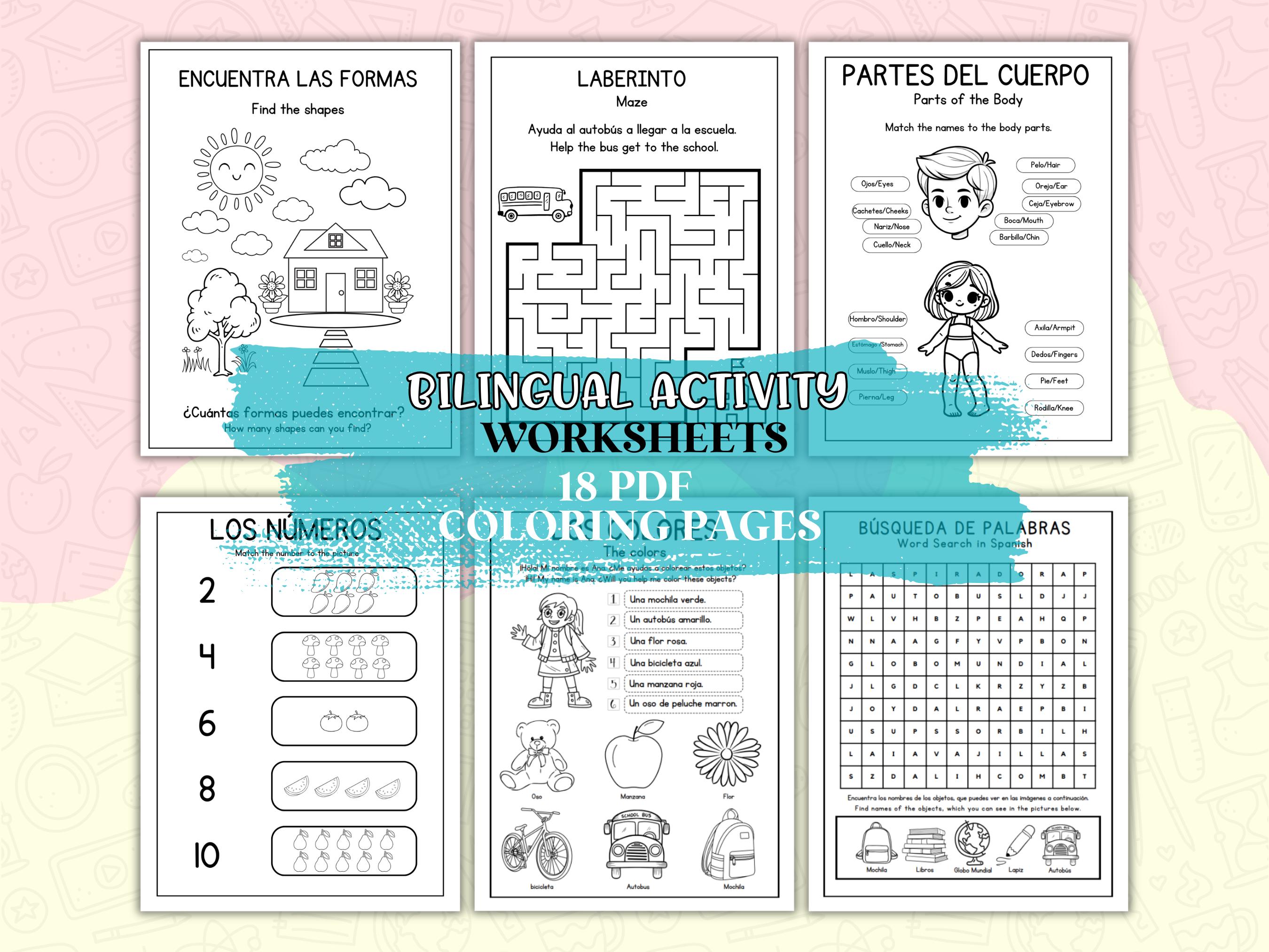 29 Creative Weather Crafts for Kids 18 Spanish/English Bilingual Activity Sheets Educational Coloring Pages…