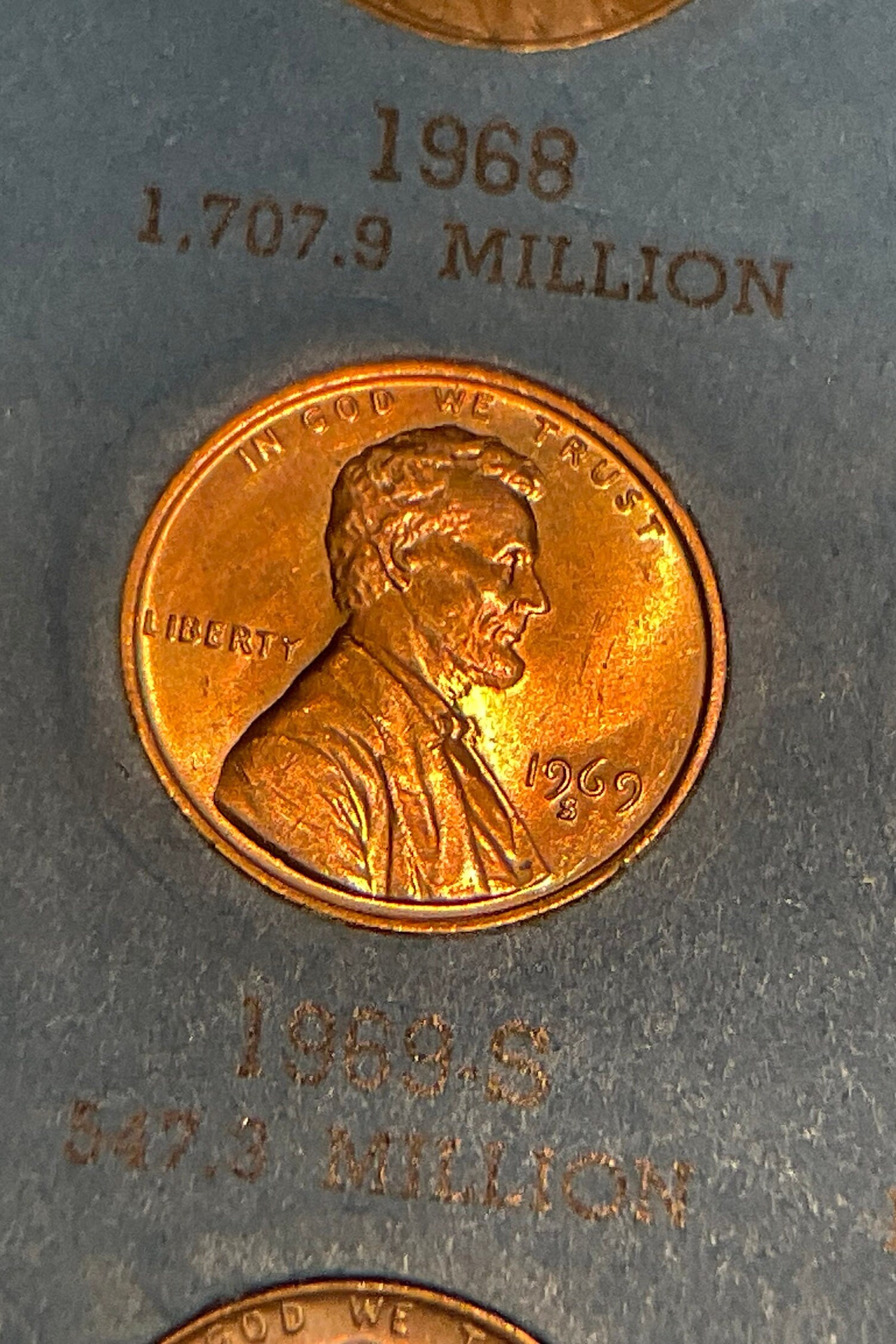 1969 S Double Die Penny - rifj9bg