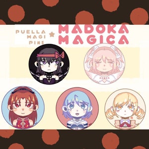 Madoka magica button pins
