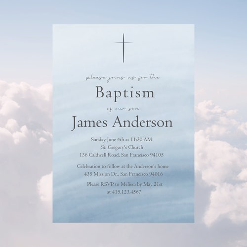 Christening Baptism Gold Arch Invitation Instant Download - Etsy
