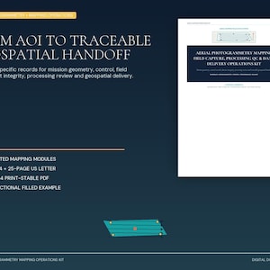 Drone Mapping Project Planner, Photogrammetry Field Capture GCP Checkpoint Processing QC Data Delivery, Editable Word PDF Kit