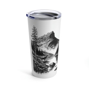 Glacier National Park Mountain Scene Tumbler 20oz
