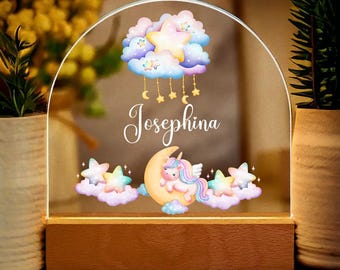 Personalized Unicorn baby night light , custom name baby gift
