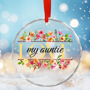 Glass Ornament, Christmas Tree Ornament, mom gifts, grandmother gifts, daughter gifts, niece gifts, neighbor gifts, love gifts, watercolor