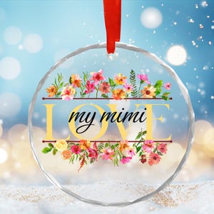 Glass Ornament, Christmas Tree Ornament, mom gifts, grandmother gifts, daughter gifts, niece gifts, neighbor gifts, love gifts, watercolor