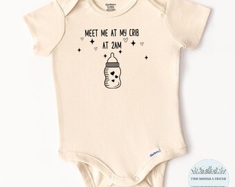 2AM Feedings Baby Onesie® Bodysuit, Natural Cotton, Baby Shower Gift, Announcement Gift, Newborn Boy Girl