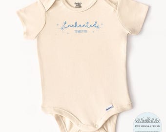 Enchanted To Meet You-Baby Onesie® Bodysuit, Natural Cotton, Baby Shower Gift, Announcement Gift, Newborn Boy Girl