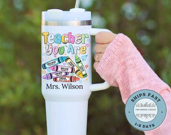 Christian Bible Teacher Tumbler 40oz Personalized Tumbler with Handle Teacher Appreciation Gift Thank You Teacher Travel Mug Teacher Cup