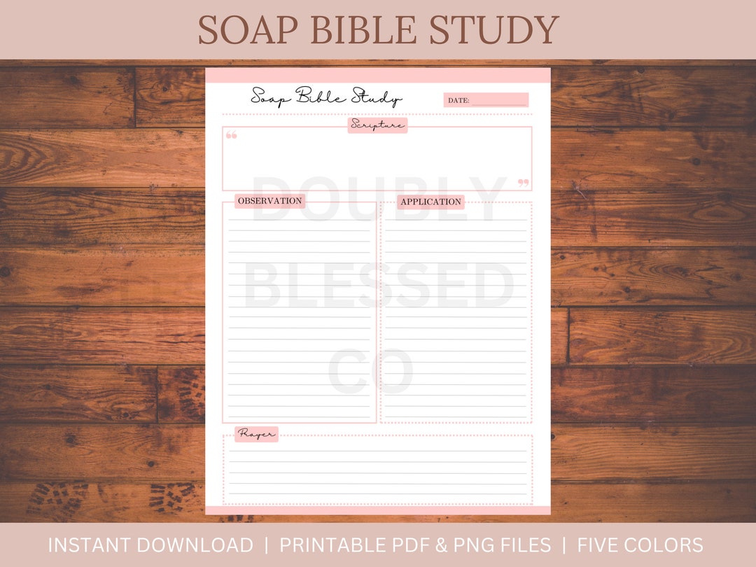 SOAP Bible Study PDF PNG Printable Template Instant Download Etsy