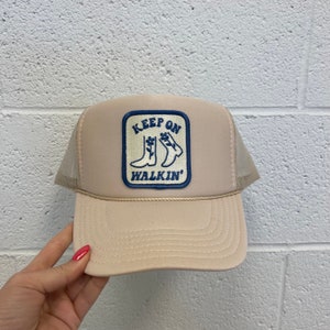 Keep On Walking Cowboy Patch Trucker Hat