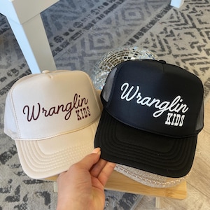 wranglin kids Trucker hat, mom trucker hat, western trucker hat