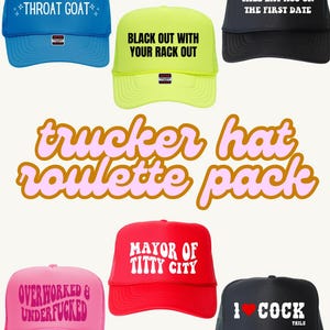 Pack de roulette de chapeau de camionneur, chapeaux de camionneur drôles, chapeau de camionneur adulte, chapeaux de camionneur inappropriés