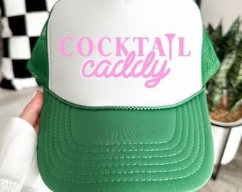 Cocktail Caddy Golf Trucker Hat, Adjustable Mesh Back