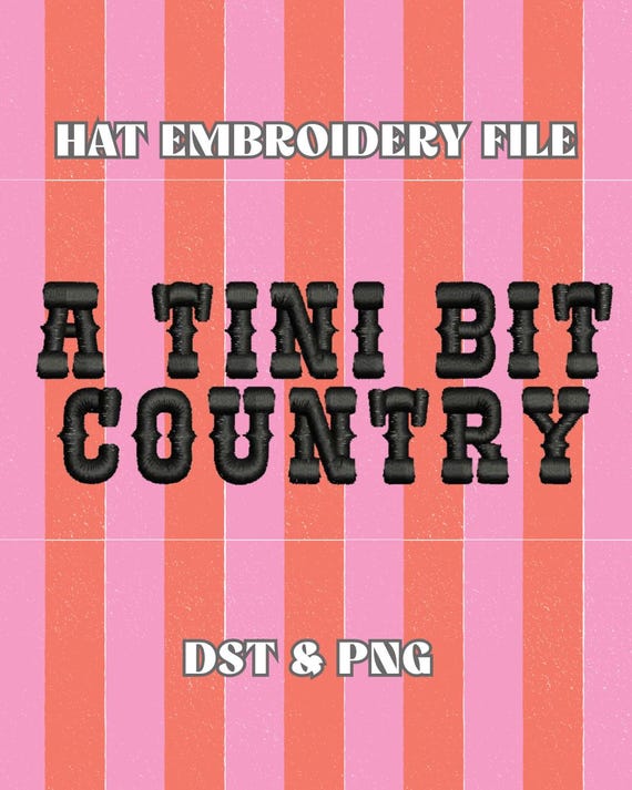 Country Hat Embroidery File (DST, PES)