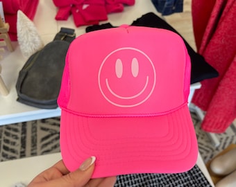 Neon smiley gezicht Trucker hoed