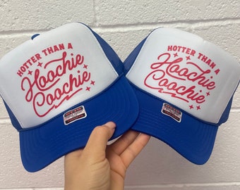 Hotter Than A Hoochie Coochie Trucker hat, Allen Jackson hat, chatta hoochie trucker hat, summer trucker hat, funny hat