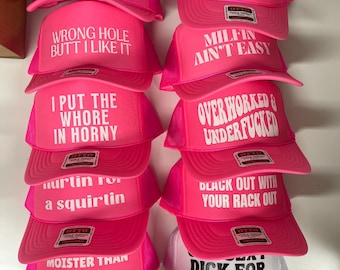 Funny Trucker Hat Roulette Party Pack, Adult Inappropriate Hats