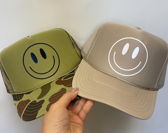 Smile Face Trucker hat (MULTIPLE COLORS)