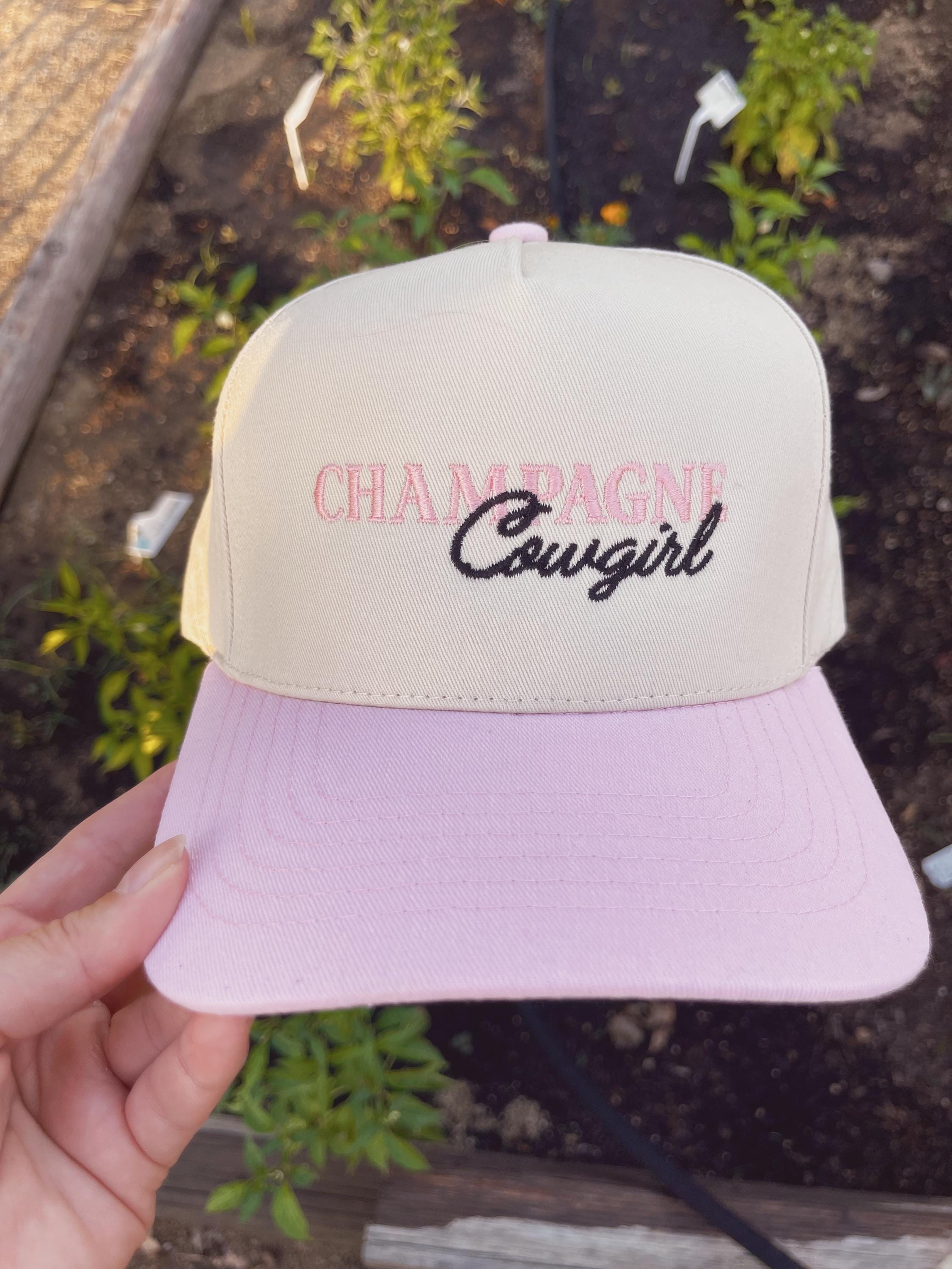 Champagne Cowgirl Embroidered Trucker Hat - Etsy display picture 2