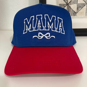 Mama trucker hat, embroidred canvas hat, 4th of July hat
