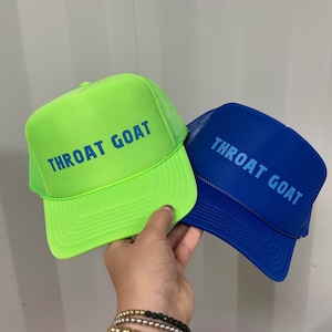 Throat Goat Trucker hat, funny trucker hat, adult trucker hat, inappropriate trucker hat